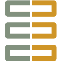 Hirnich + Peter: zweifarbiges Logo, salbei-grün, und honig-gold, Symbolisch für Familienmediation und Wirtschaftsmediation