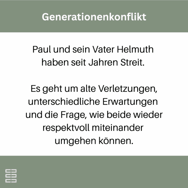 Hirnich + Peter Mediationsbeispiel_8 Familienmediatoren Sören Peter und Jasmin Hirnich berichten über Beispiele zur Mediationen in Familien.